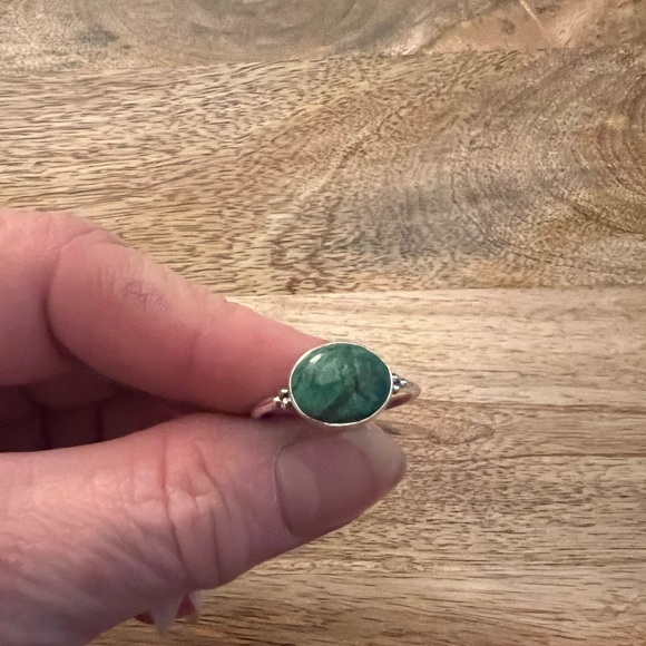 African Turquoise Ring Size 10 - Picture 2 of 2